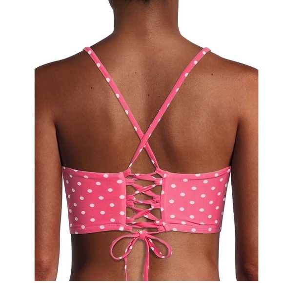 NWT Time And Tru Women's Polka Dot Printed Lace Up Swimsuit 2X - Picture 3 of 6